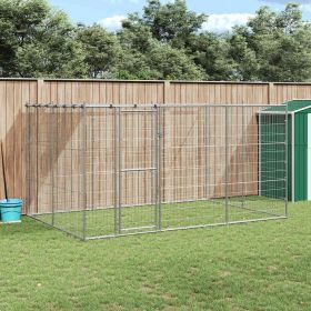 Dog Kennel Silver Galvanized steel 78.1 ftÂ² Tough Dog Kennel