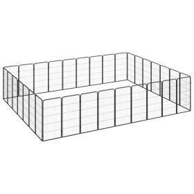 Dog Playpen Black Powder-coated Steel Large