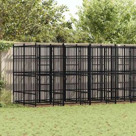 Outdoor Dog Kennel Steel 138.9 ftÂ²