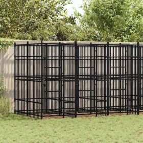 Outdoor Dog Kennel Steel 119 ftÂ²