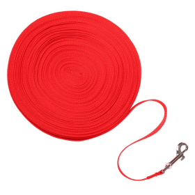 Dog Leash Long Obedience Recall Foot Feet Training Lead 6/15/23/33/50/100 FT (Color: Red, Length: 33 FT)