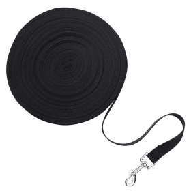 Dog Leash Long Obedience Recall Foot Feet Training Lead 6/15/23/33/50/100 FT (Color: Black, Length: 23 FT)